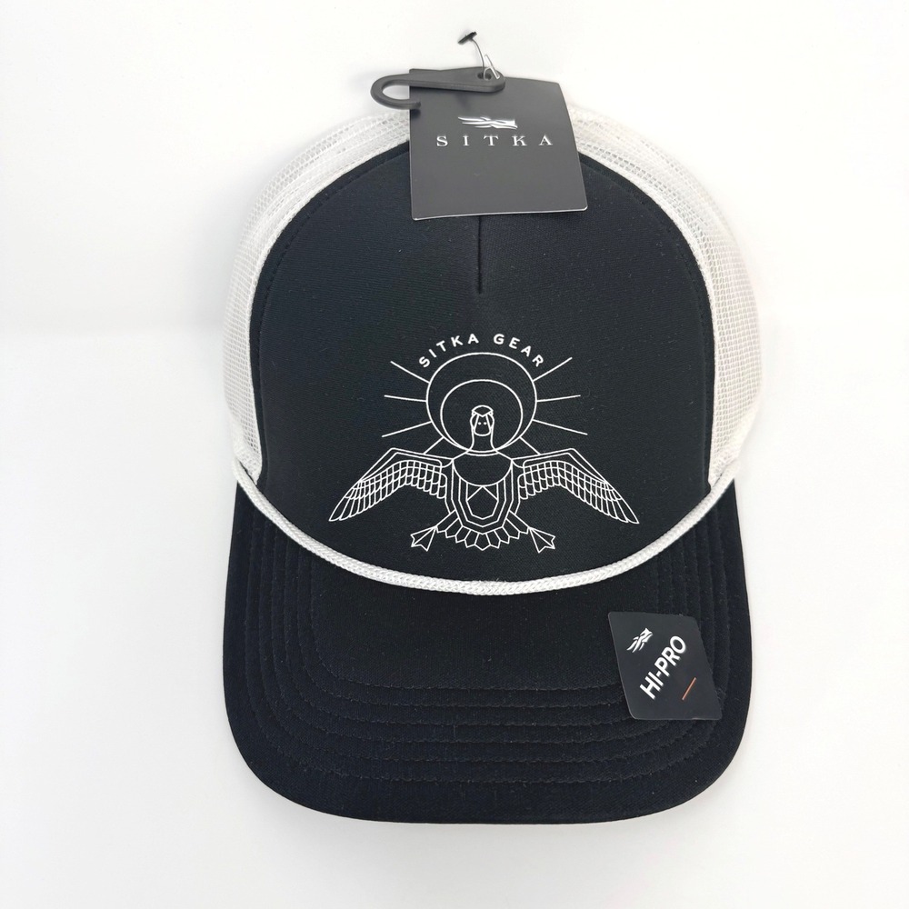 Sitka‎ Gear Darkest Hi Pro Foam Trucker Hat Black White Goose 600519-BK-OSFA NEW